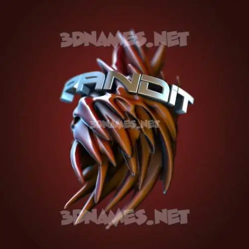 pandit in Red Twisted style - 3D name wallpaper