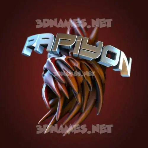 papiyon in Red Twisted style - 3D name wallpaper