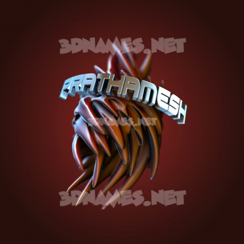 Preview of Red Twisted 3D name for Preview of Red Twisted 3D name for