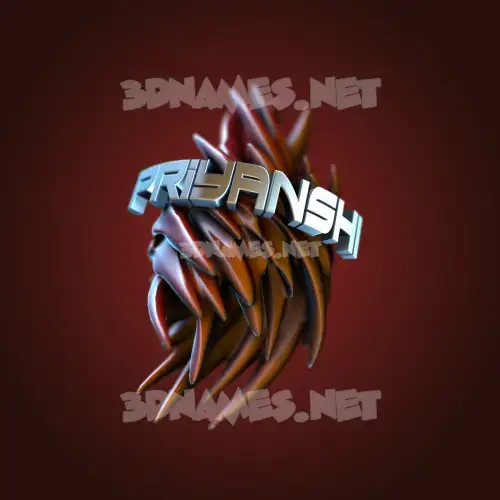 priyanshi in Red Twisted style - 3D name wallpaper
