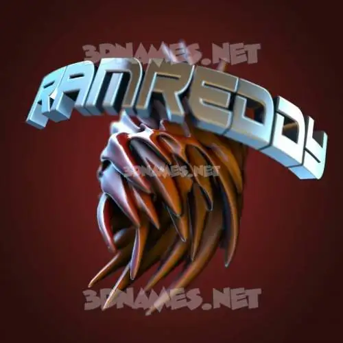 ramreddy in Red Twisted style - 3D name wallpaper