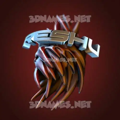 reshu in Red Twisted style - 3D name wallpaper