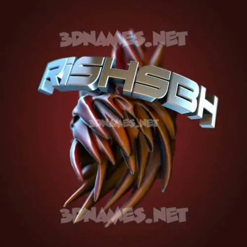 rishsbh in Red Twisted style - 3D name wallpaper