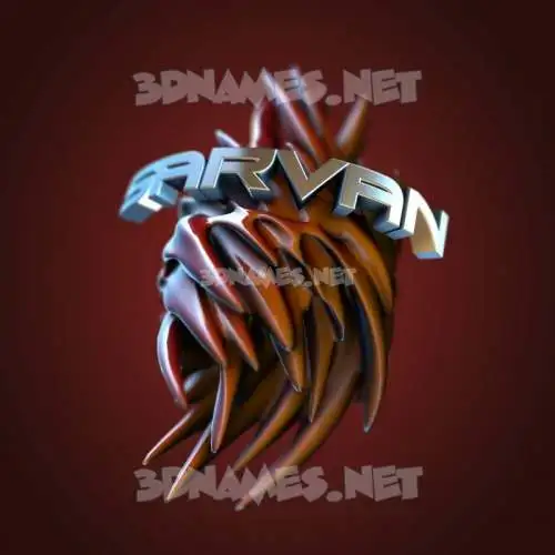 sarvan in Red Twisted style - 3D name wallpaper