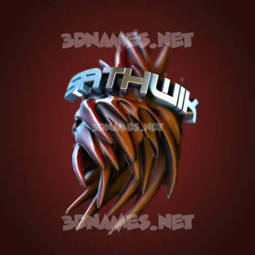 sathwik in Red Twisted style - 3D name wallpaper
