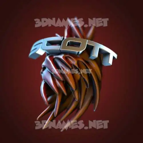 scott in Red Twisted style - 3D name wallpaper