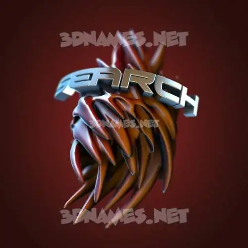 search in Red Twisted style - 3D name wallpaper
