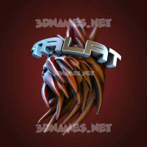 talat in Red Twisted style - 3D name wallpaper