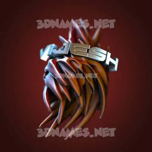 vijesh in Red Twisted style - 3D name wallpaper