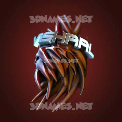vishaal in Red Twisted style - 3D name wallpaper