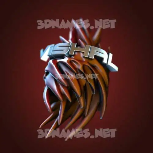 vishal in Red Twisted style - 3D name wallpaper