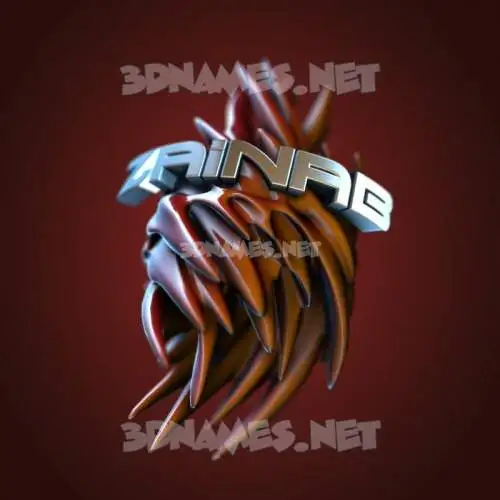 zainab in Red Twisted style - 3D name wallpaper