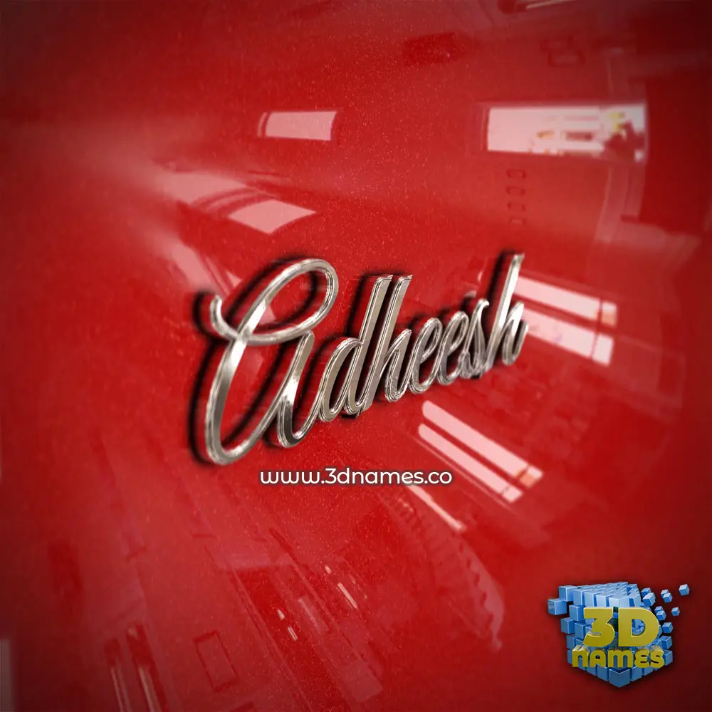 adheesh in Car Paint style - 3D name wallpaper