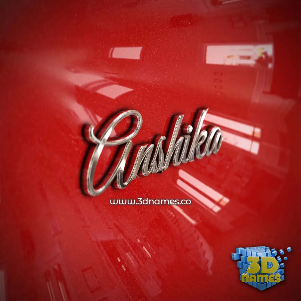anshika in Car Paint style - 3D name wallpaper
