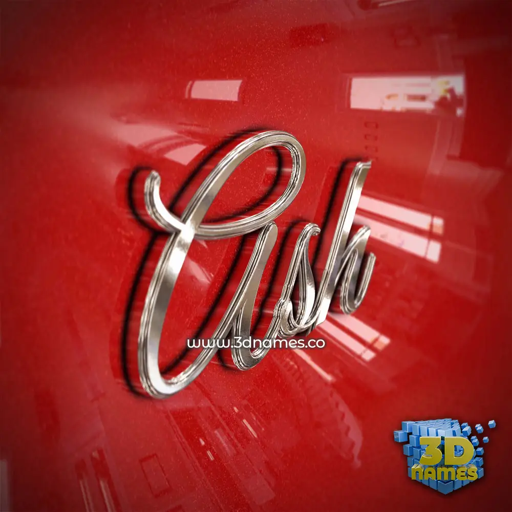 ash in Car Paint style - 3D name wallpaper