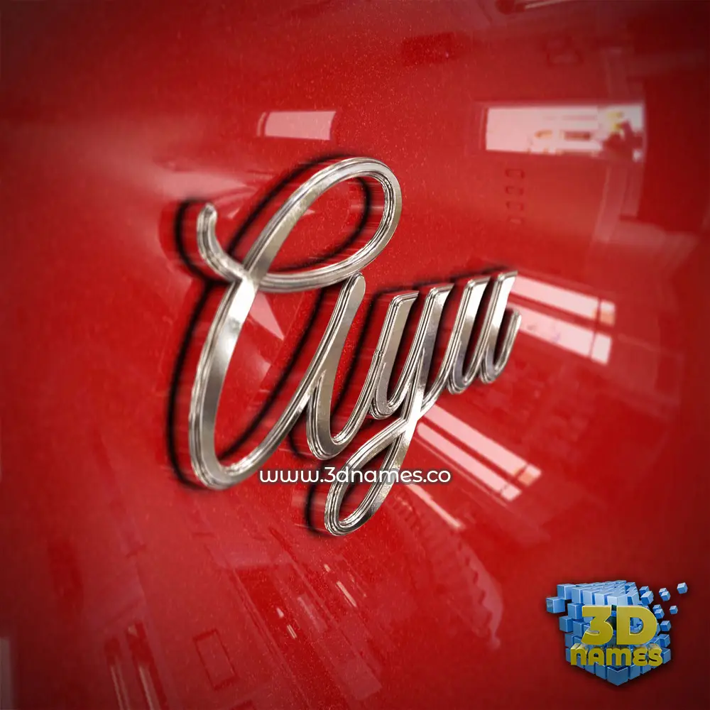 ayu in Car Paint style - 3D name wallpaper