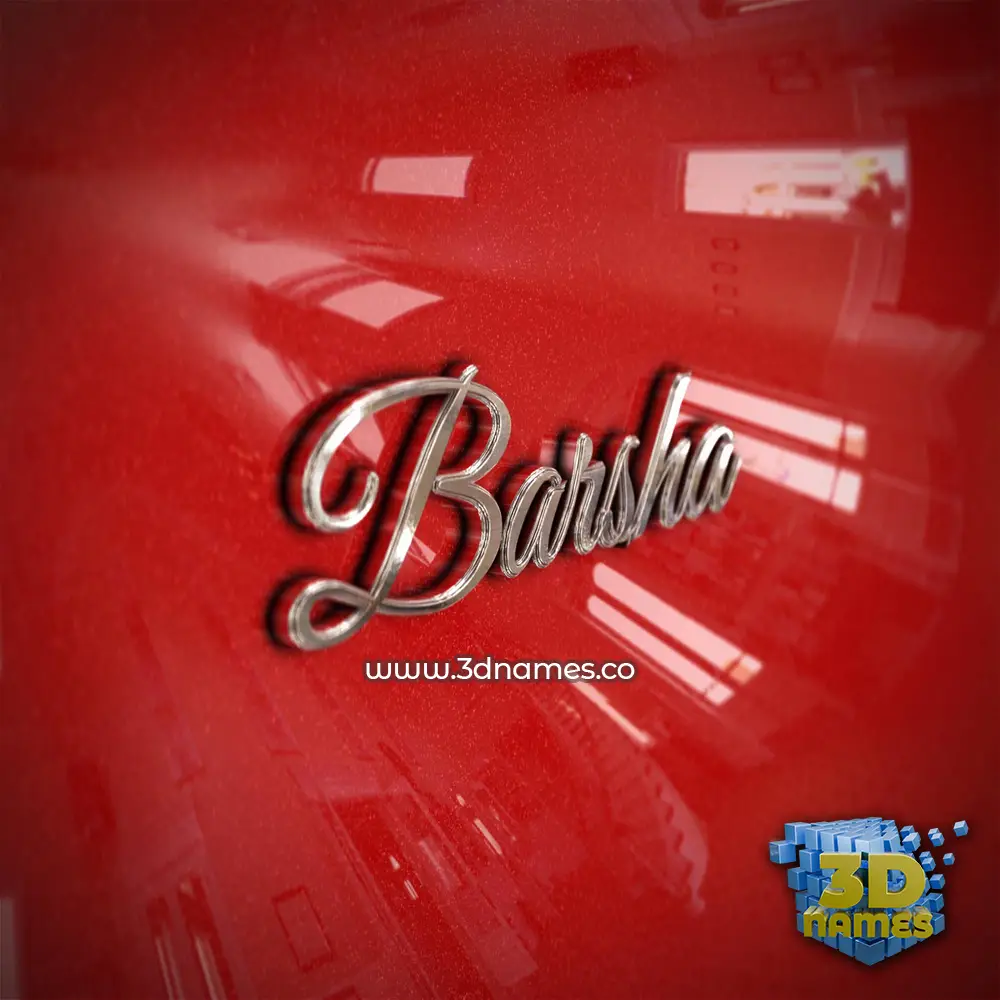 barsha in Car Paint style - 3D name wallpaper