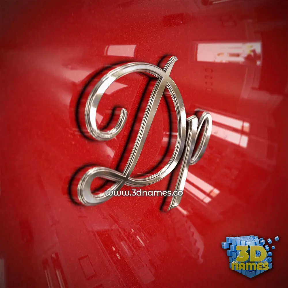 dp in Car Paint style - 3D name wallpaper