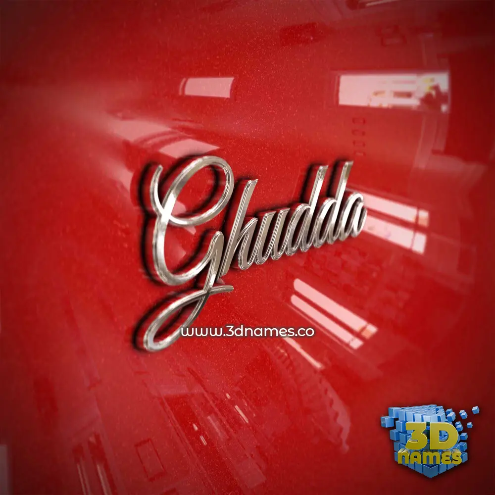 ghudda in Car Paint style - 3D name wallpaper