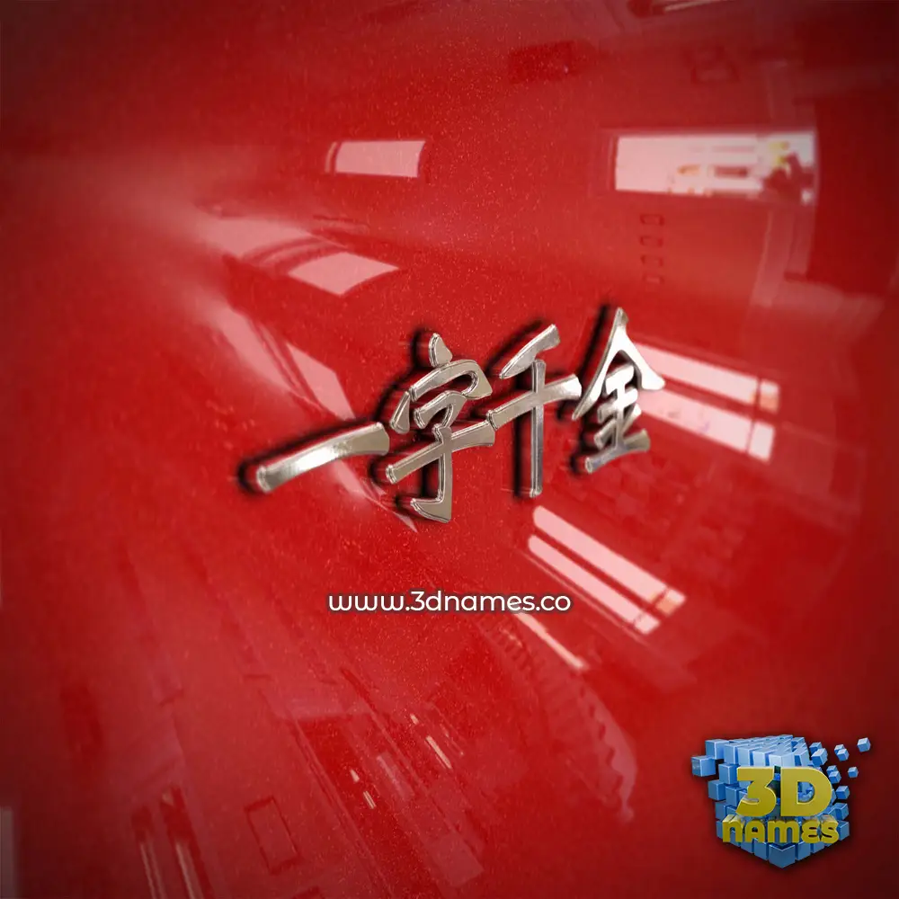 一字千金 in Car Paint style - 3D name wallpaper