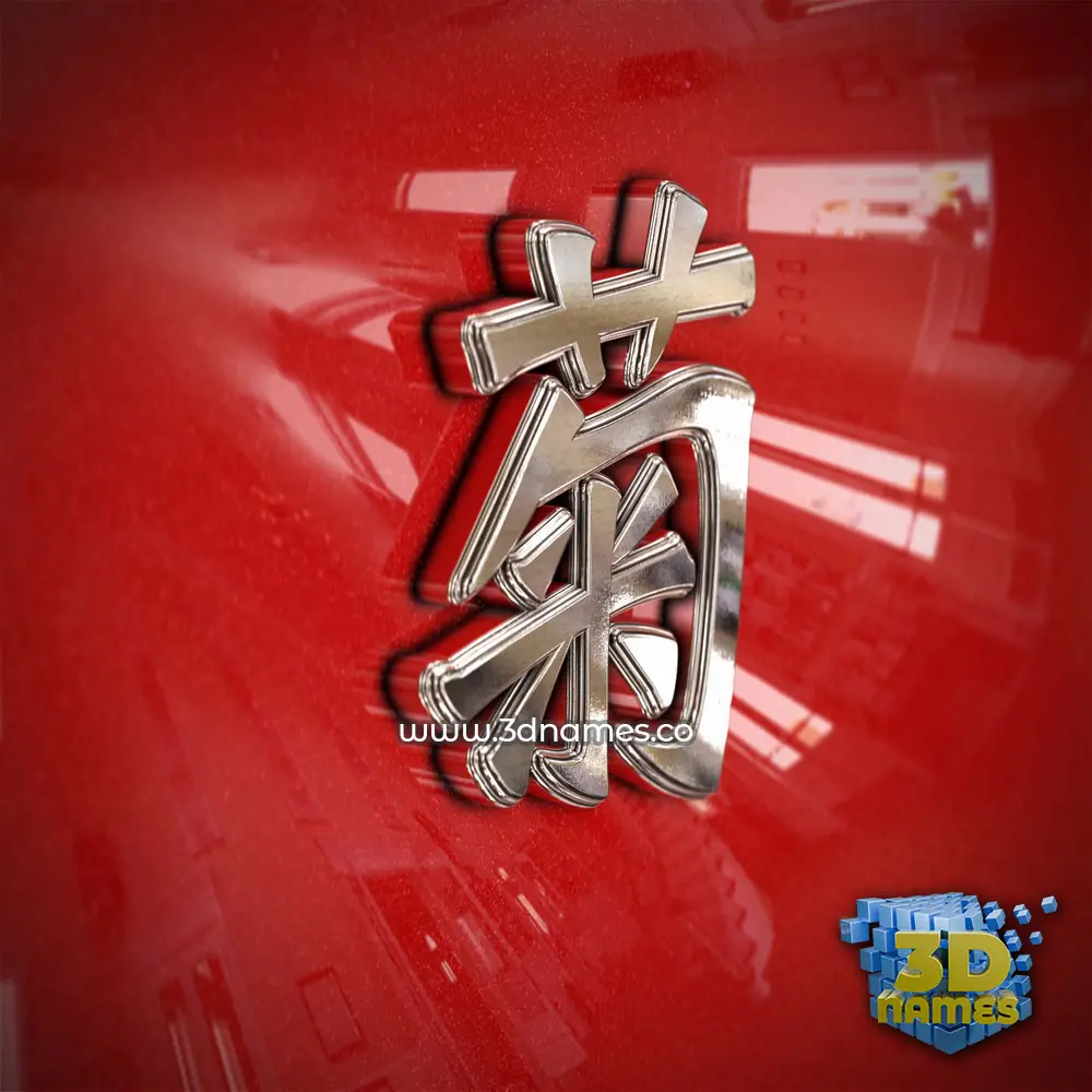 菊 in Car Paint style - 3D name wallpaper