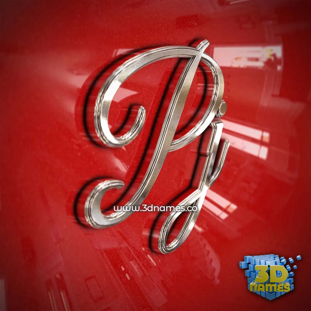 pj in Car Paint style - 3D name wallpaper