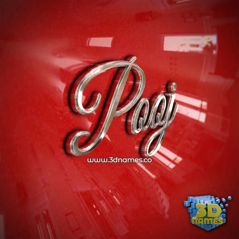 pooj in Car Paint style - 3D name wallpaper pooj in Car Paint style - 3D name wallpaper