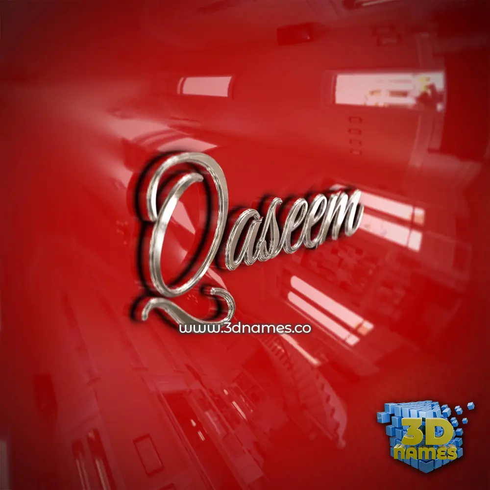 qaseem in Car Paint style - 3D name wallpaper