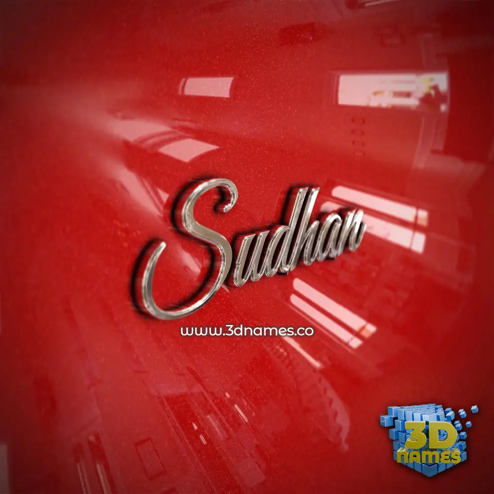 sudhan in Car Paint style - 3D name wallpaper