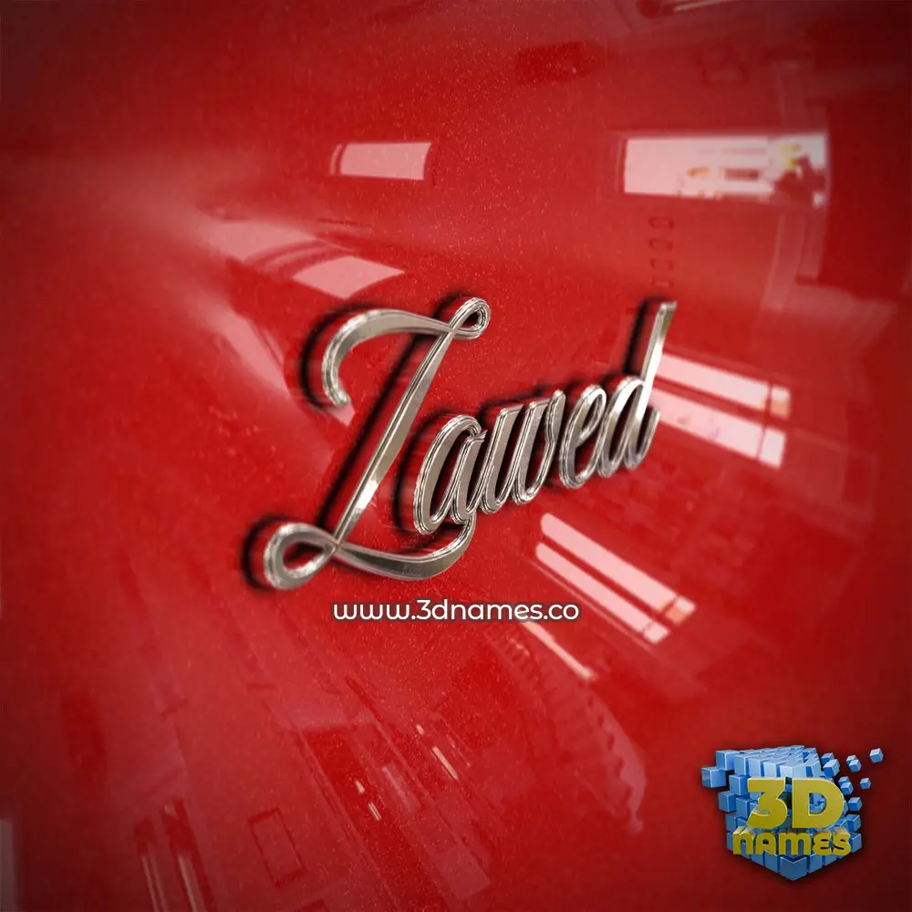 zawed in Car Paint style - 3D name wallpaper zawed in Car Paint style - 3D name wallpaper