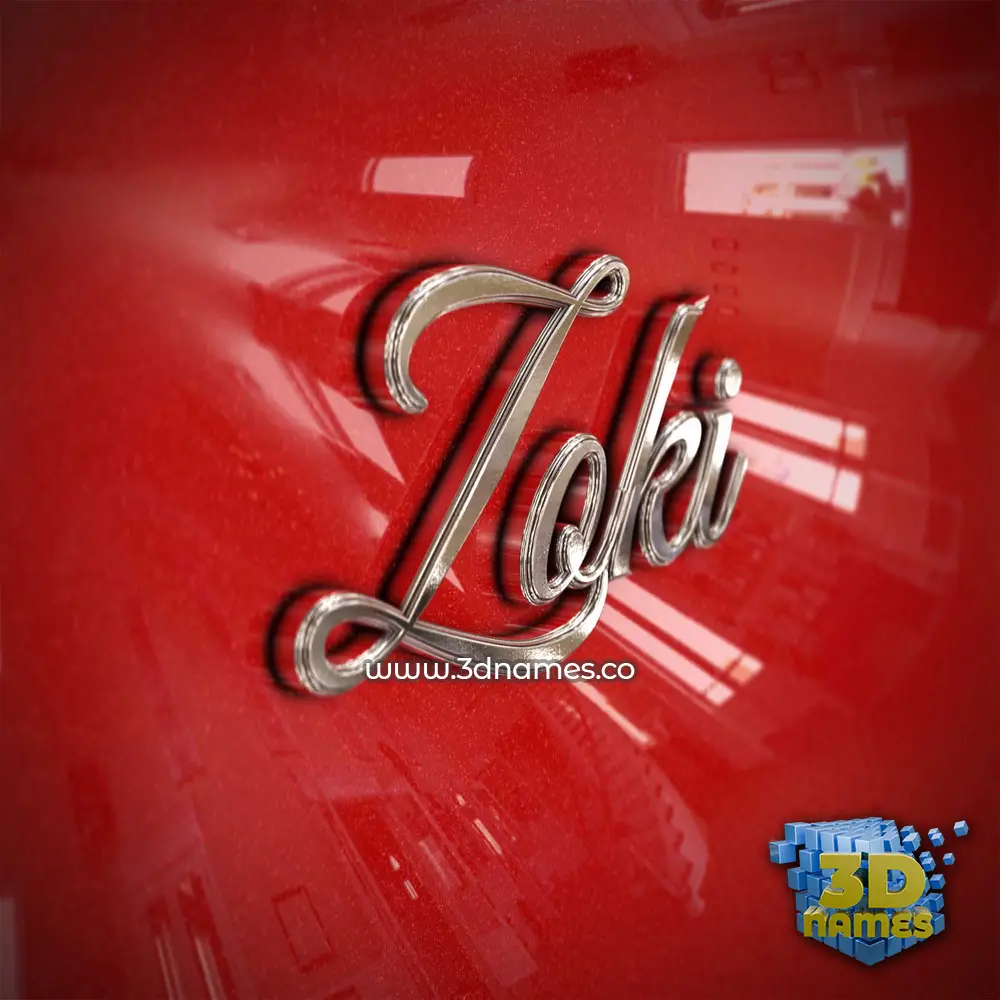 zoki in Car Paint style - 3D name wallpaper