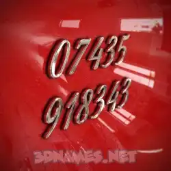 07435 918343 in Car Paint style - 3D name wallpaper