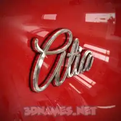 atia in Car Paint style - 3D name wallpaper