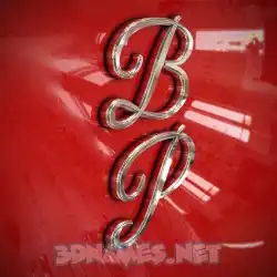 b p in Car Paint style - 3D name wallpaper