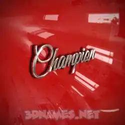 champion in Car Paint style - 3D name wallpaper