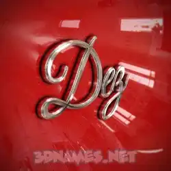 dez in Car Paint style - 3D name wallpaper
