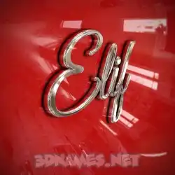 elif in Car Paint style - 3D name wallpaper