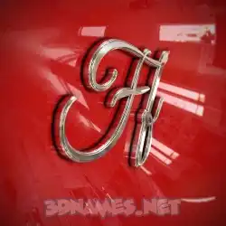 ff in Car Paint style - 3D name wallpaper