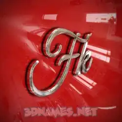 fk in Car Paint style - 3D name wallpaper