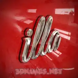 illa in Car Paint style - 3D name wallpaper