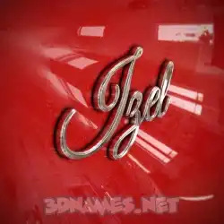 izel in Car Paint style - 3D name wallpaper