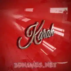 karah in Car Paint style - 3D name wallpaper