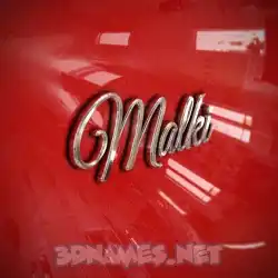 malki in Car Paint style - 3D name wallpaper