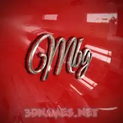 mbg in Car Paint style - 3D name wallpaper