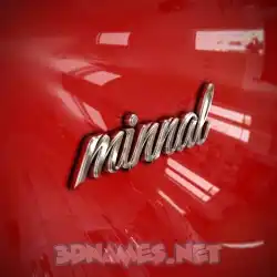 minnal in Car Paint style - 3D name wallpaper