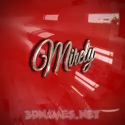 mirely in Car Paint style - 3D name wallpaper
