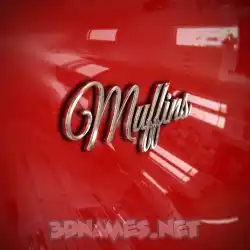 muffins in Car Paint style - 3D name wallpaper