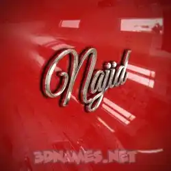 najid in Car Paint style - 3D name wallpaper