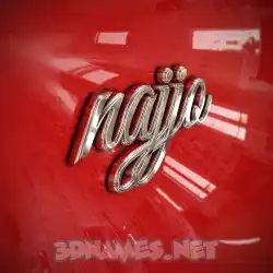 najjo in Car Paint style - 3D name wallpaper