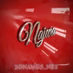 najwa in Car Paint style - 3D name wallpaper